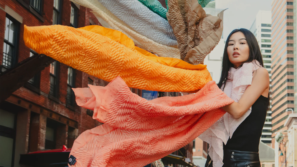 Pastel Pink Textured Scarf with Multicolor Designer Scarves by Maneesha Ruia